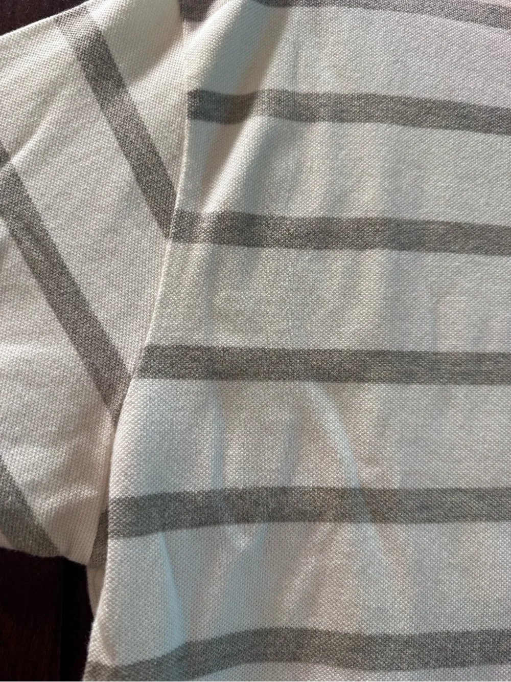 Polo by Ralph Lauren Men’s White and Light Gray Striped Polo